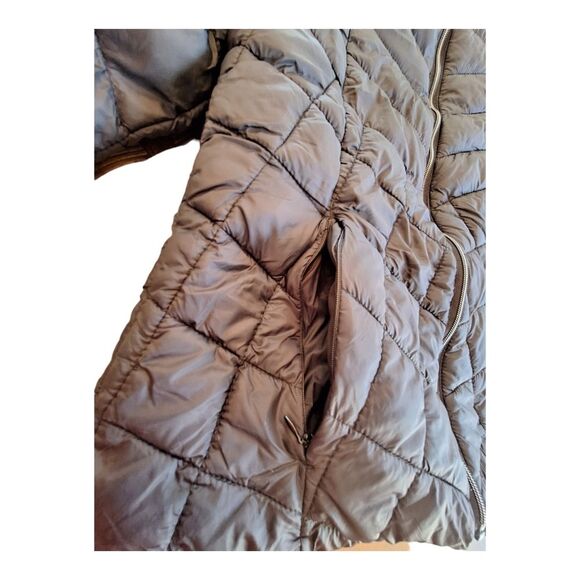 NICOLE MILLER Black Puffer Coat Hooded Jacket Womens Size Small Full Zip - Picture 4 of 16